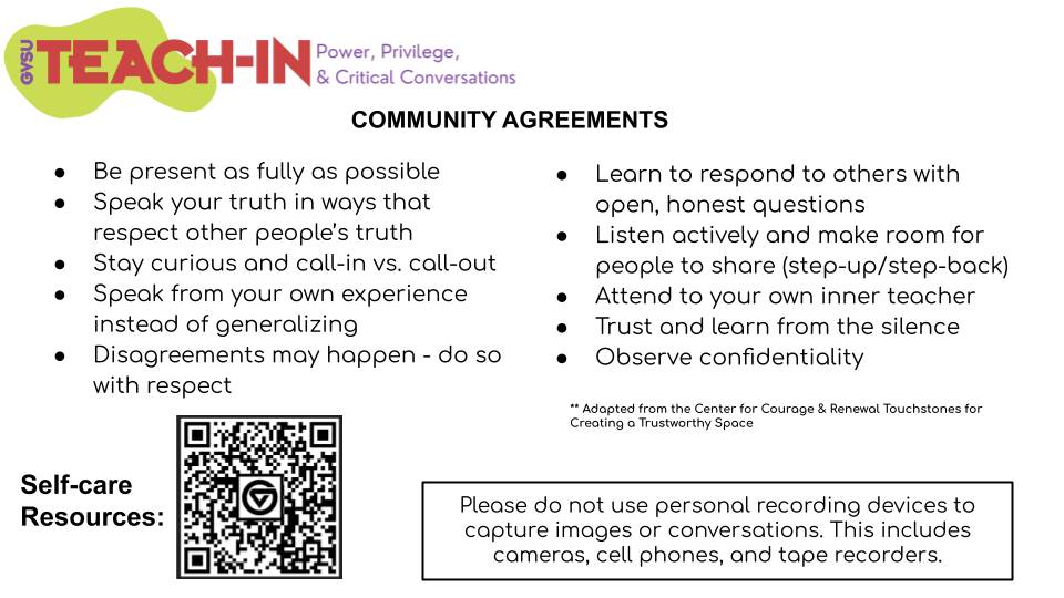 community agreements bulleted list